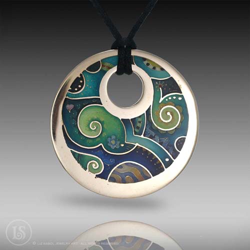 Paisley Moon Pendant, Bronze